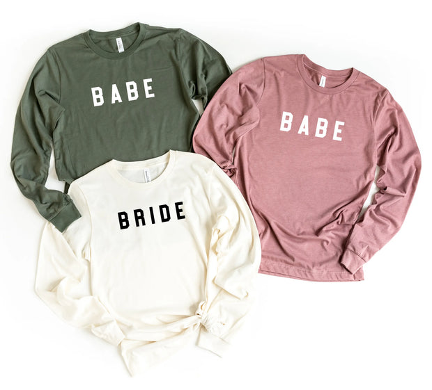 Bride and Babe Long Sleeve Shirts - Pack Of: 1