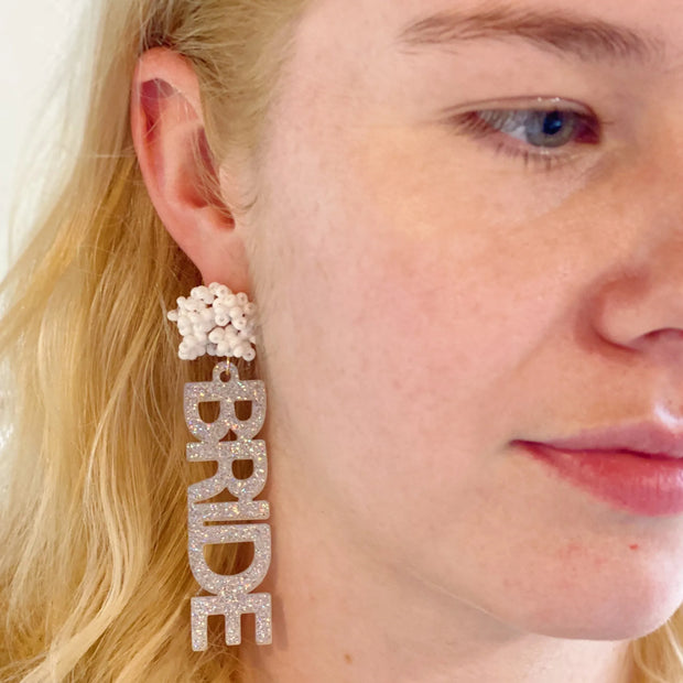Bride Babe Cutout Acrylic Earrings
