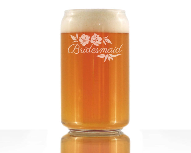 Wedding Bridesmaid Beer Can Pint Glass - Bridal Party Gifts