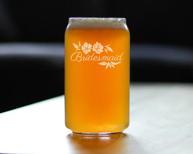 Wedding Bridesmaid Beer Can Pint Glass - Bridal Party Gifts