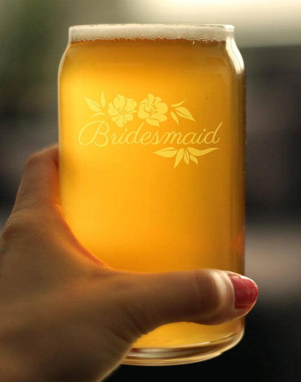 Wedding Bridesmaid Beer Can Pint Glass - Bridal Party Gifts