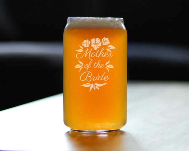 Wedding Mother of the Bride Beer Can Pint Glass Bridal Gifts