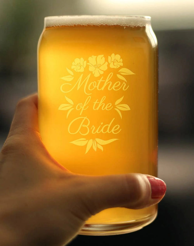 Wedding Mother of the Bride Beer Can Pint Glass Bridal Gifts