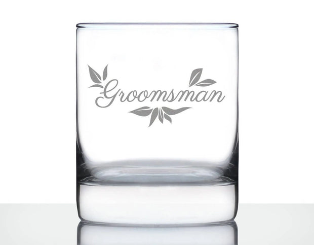 Wedding Groomsman Whiskey Rocks Glass - Bridal Party Gifts