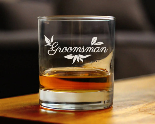 Wedding Groomsman Whiskey Rocks Glass - Bridal Party Gifts
