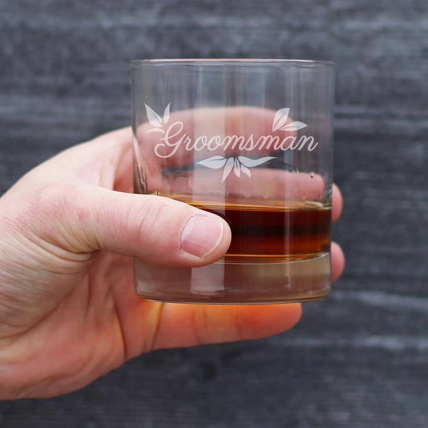 Wedding Groomsman Whiskey Rocks Glass - Bridal Party Gifts