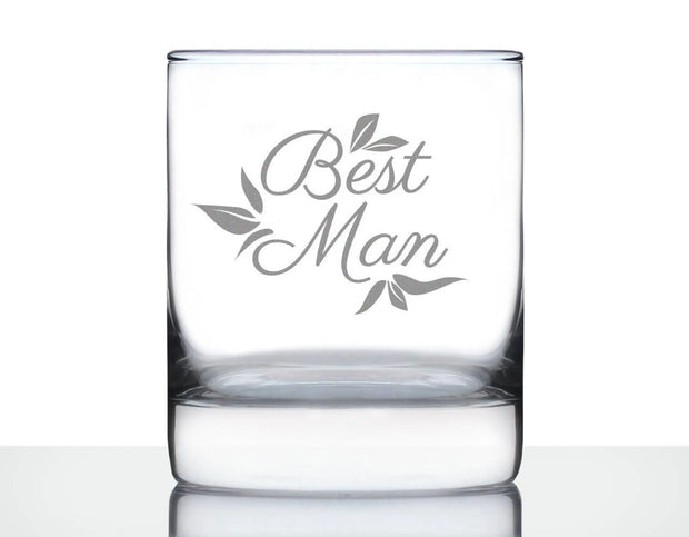 Wedding Best Man Whiskey Rocks Glass - Bridal Party Gifts
