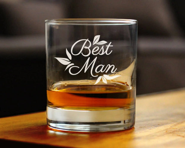 Wedding Best Man Whiskey Rocks Glass - Bridal Party Gifts