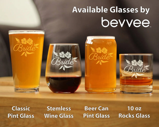 Wedding Bride Stemless Wine Glass - Bridal Party Gifts