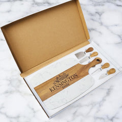 Personalized Marble Charcuterie Board with Serving Tools