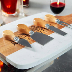 Personalized Marble Charcuterie Board with Serving Tools