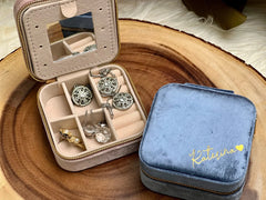 Personalized Name Velvet Bridesmaid Proposal Jewelry Box Case