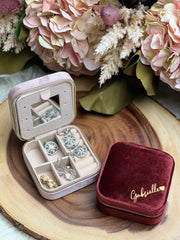 Personalized Name Velvet Bridesmaid Proposal Jewelry Box Case