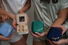 Personalized Name Velvet Bridesmaid Proposal Jewelry Box Case