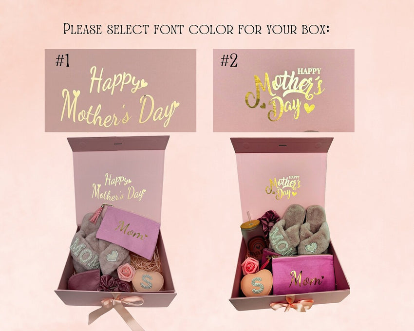 Mother's Day Gift Box Set with Slippers Jewelry Box Makeup Bag Sleeping Mask & Glass Tumbler