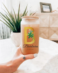 Personalized Bachelorette Bridal Party Glass Tumbler Lid Coffee Cup Gift