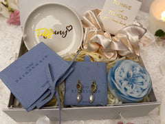 Personalized Bridesmaid Proposal Gift Box with Knot Pearl Drop Earrings