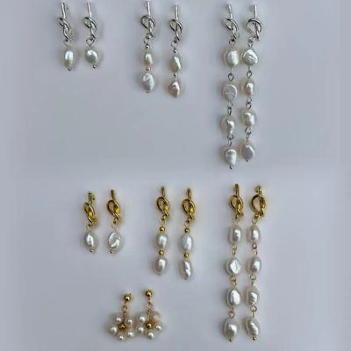 Bridesmaid Jewelry Pouch with 18k Gold Plated Pearl Knot Earrings