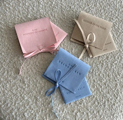 Bridesmaid Jewelry Pouch with 18k Gold Plated Pearl Knot Earrings