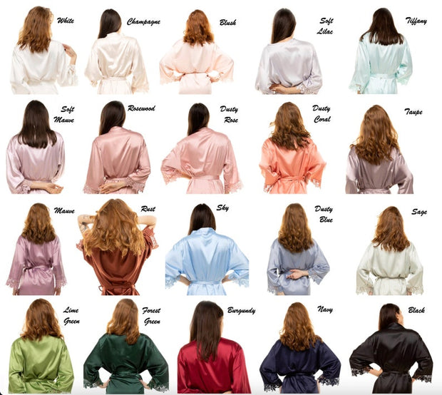 Personalized Bridesmaid Silky Satin Robe for Birthday Gift