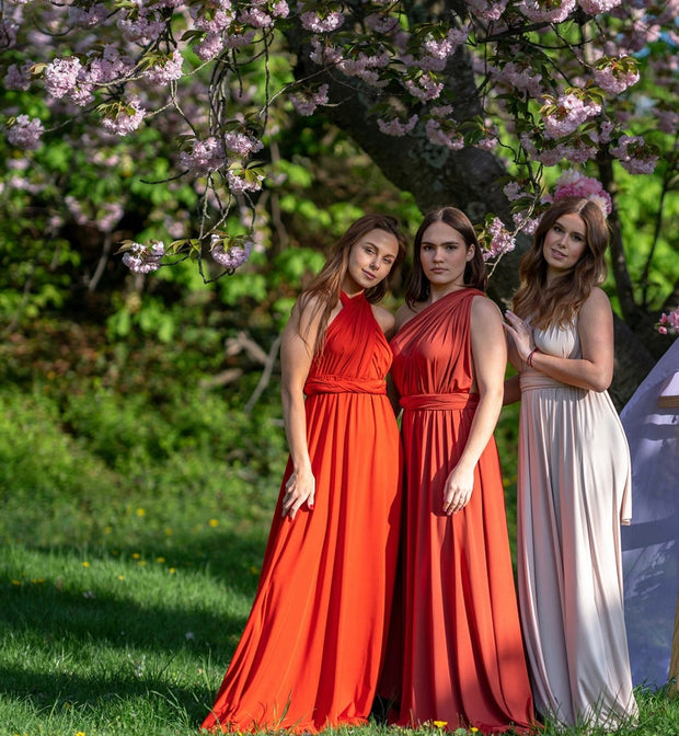 Bridesmaid Olive Green Bridal Party Bridesmaid Convertible Maxi Dress
