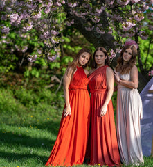 Bridesmaid Olive Green Bridal Party Bridesmaid Convertible Maxi Dress