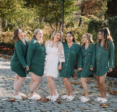 Personalized PJ Bridesmaid Forest Green Sleep Shirt for Bridal Gift