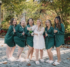 Personalized PJ Bridesmaid Forest Green Sleep Shirt for Bridal Gift