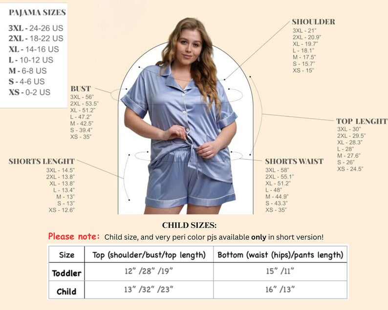 Personalized Softest Satin Pajamas Bridesmaid PJs Set Proposal Gift