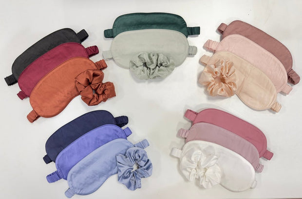 Custom Silky Soft Bridesmaid Sleep Mask with Scrunchies Party Gift