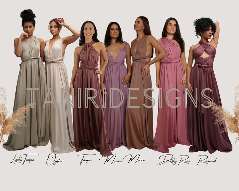 Bridesmaid Olive Green Bridal Party Bridesmaid Convertible Maxi Dress