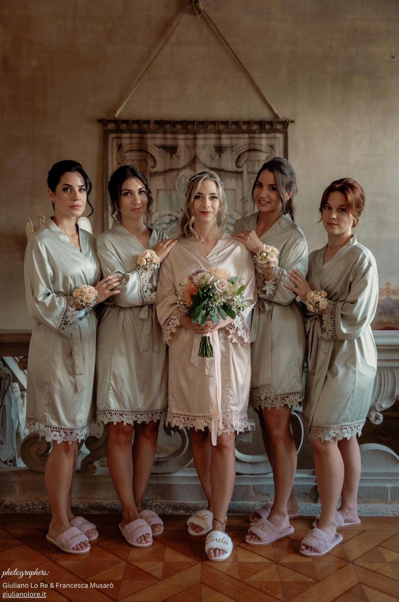 Personalized Bridesmaid Silky Satin Robe for Birthday Gift