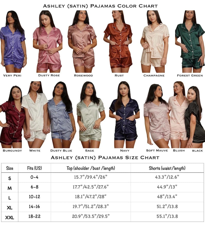 Custom Satin Pajamas Short PJ Sets Cat Mom & Dog Mom Gifts