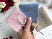 Bridesmaid Jewelry Pouch with Bracelet in Silver Gold Pearl