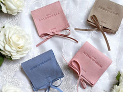 Personalized Velvet Pouch for Flower Girl with Pearl Necklace and Bracelet