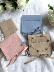 Personalized Velvet Pouch for Flower Girl with Pearl Necklace and Bracelet
