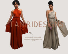 Bridesmaid Olive Green Bridal Party Bridesmaid Convertible Maxi Dress