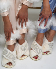 Personalized Bridal Fluffy Slippers