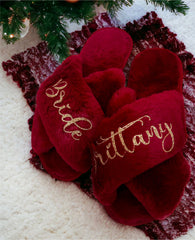 Personalized Bridal Fluffy Slippers