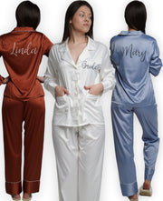 ASHLEY LONG CUSTOM BRIDESMAID PAJAMAS - VINYL NAME