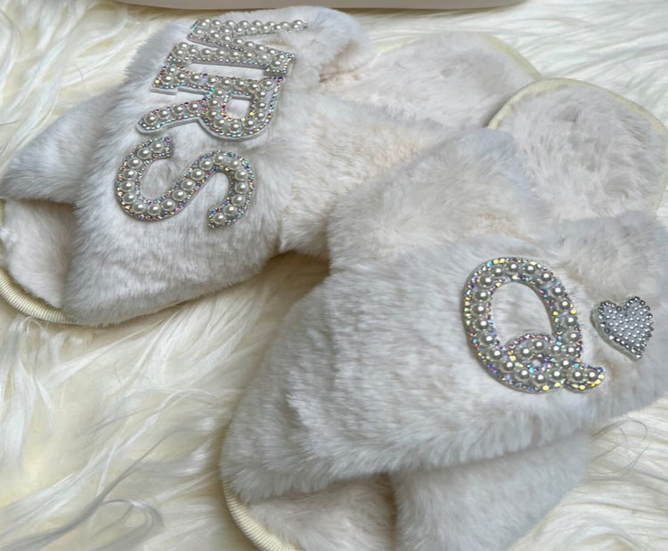 MRS PEARLS FLUFFY SLIPPERS