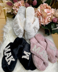 MRS PEARLS FLUFFY SLIPPERS