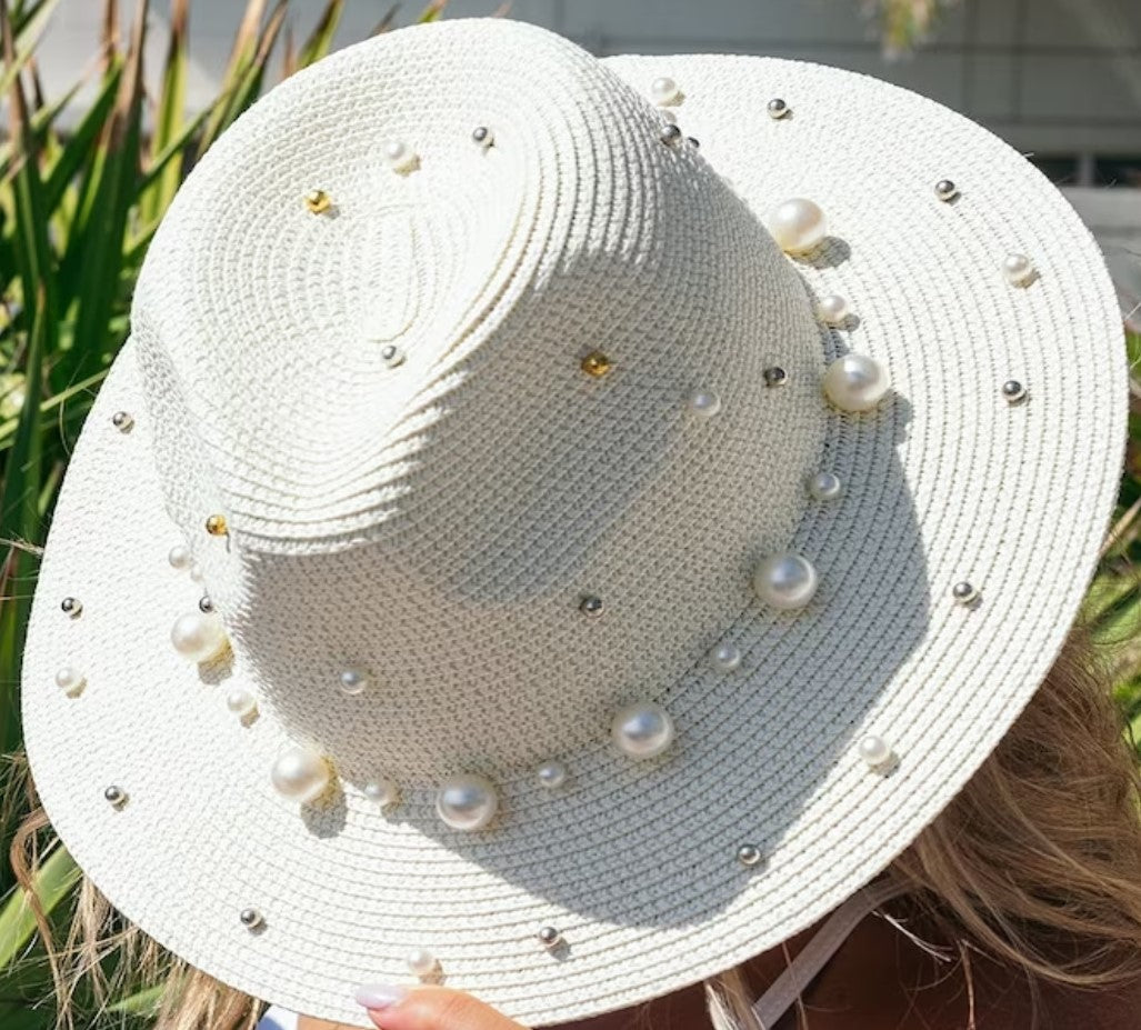 BRIDAL SUN PEARLS HAT CUSTOMIZED