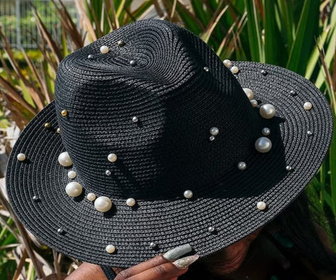 BRIDAL SUN PEARLS HAT CUSTOMIZED